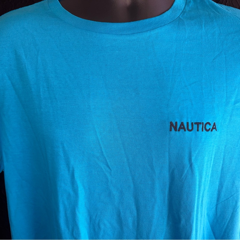Nautica Mens Large Blue Cotton T Shirt Casual Tee